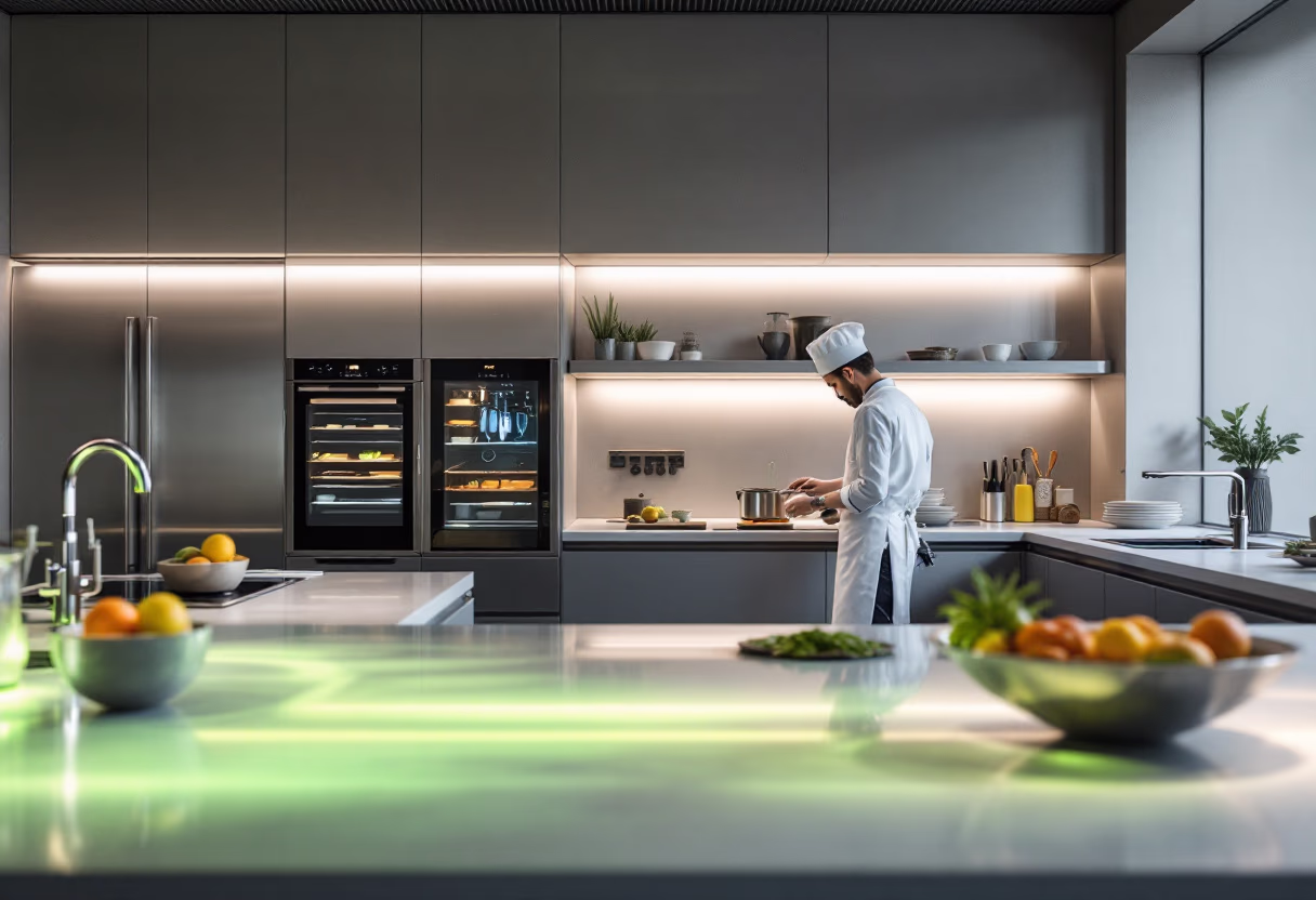 Kitchen staff cooking in an Italian restaurant